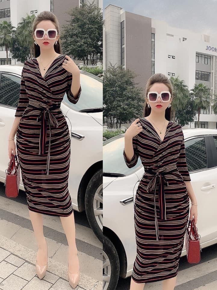 Váy thun gân tăm co dãn maxi qua gối - Retrostyle - Vayxuongca87551 - Đầm,  váy nữ | ThờiTrangNữ.vn