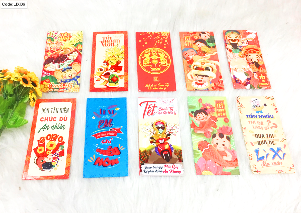 Sỉ bao lì xì giá rẻ - Combo 50 bao - 65 mẫu độc đáo nhất 2020 Bao lì xì giá sỉ rẻ tphcm