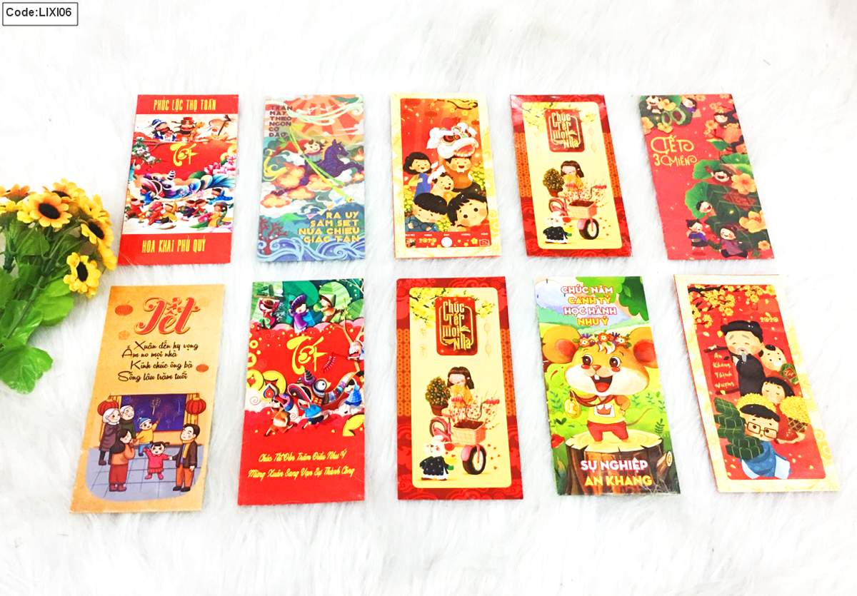 Sỉ bao lì xì giá rẻ - Combo 50 bao - 65 mẫu độc đáo nhất 2020