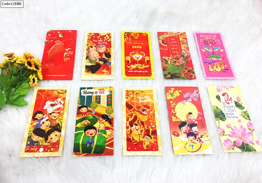 Sỉ bao lì xì giá rẻ - Combo 50 bao - 65 mẫu độc đáo nhất 2020