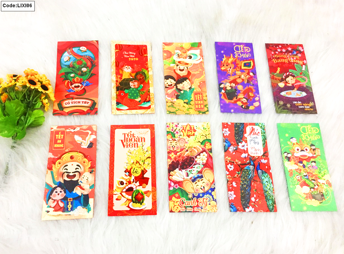 Sỉ bao lì xì giá rẻ - Combo 50 bao - 65 mẫu độc đáo nhất 2020