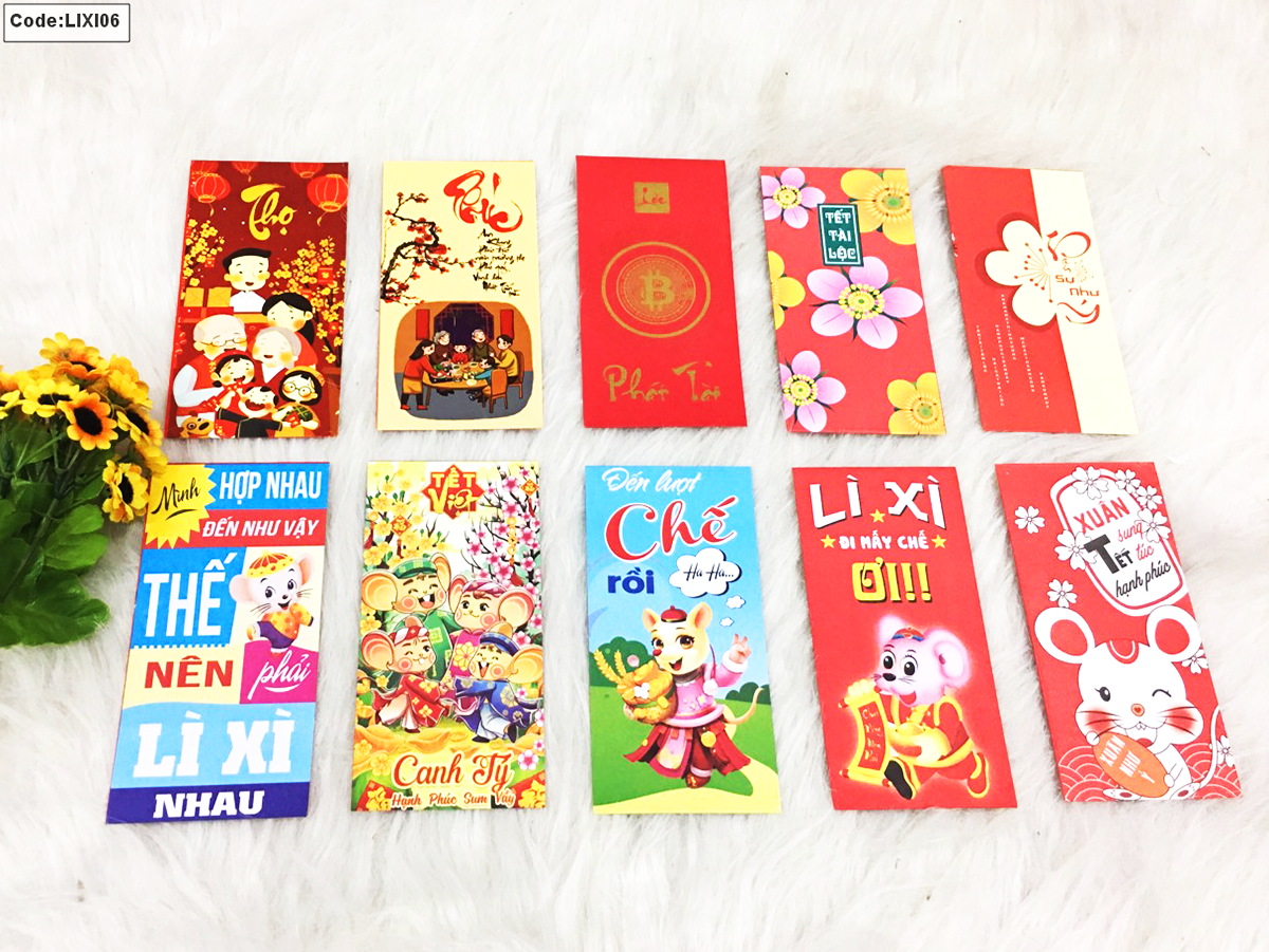Sỉ bao lì xì giá rẻ - Combo 50 bao - 65 mẫu độc đáo nhất 2020