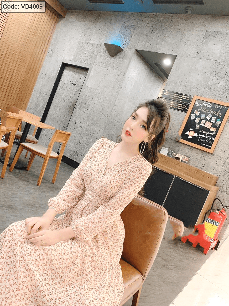 Đầm hoa nhí tiểu thư dạo phố - Dương Fashion