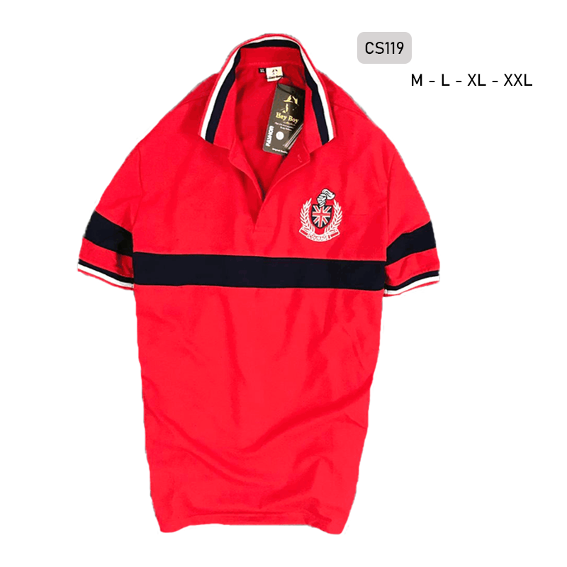 12257-42-2.png Áo Thun Nam Có Cổ Vải Cá Sấu Thêu Logo Cổ Phối - CS119