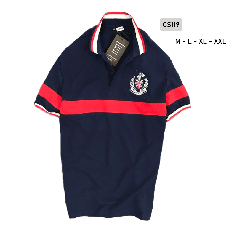 12257-43-2.png Áo Thun Nam Có Cổ Vải Cá Sấu Thêu Logo Cổ Phối - CS119