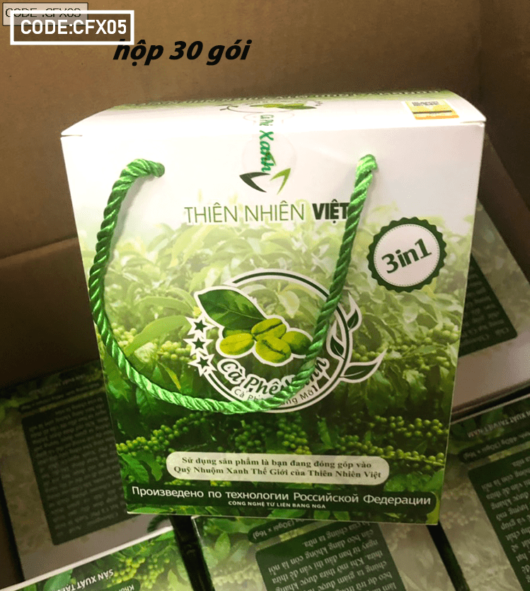 Phân phối Cafe xanh hộp lớn loại 30 gói Cafe xanh hộp lớn giá mới 225k/hộp