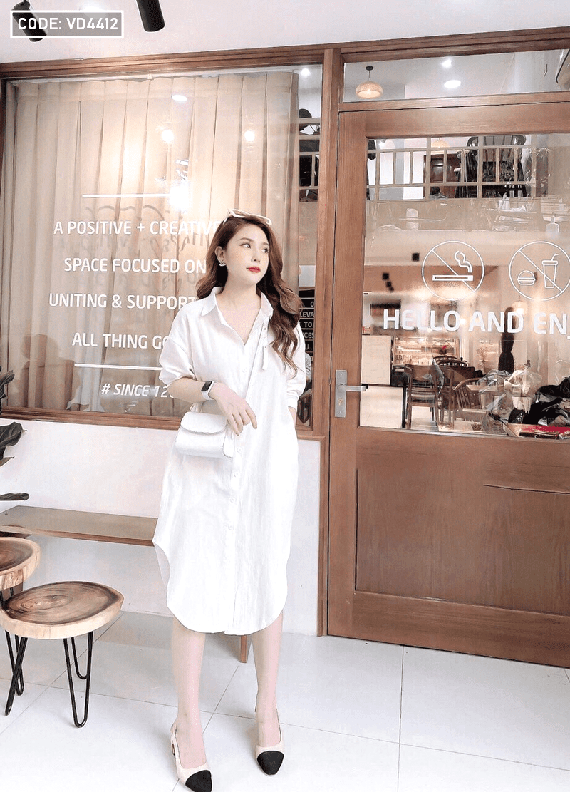 SONO - Đầm linen sơ mi thêu