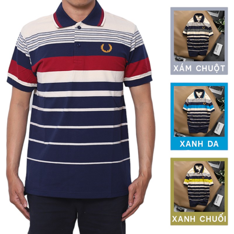 Áo Thun Sọc Polo Nam Cotton Logo Hoàng Gia