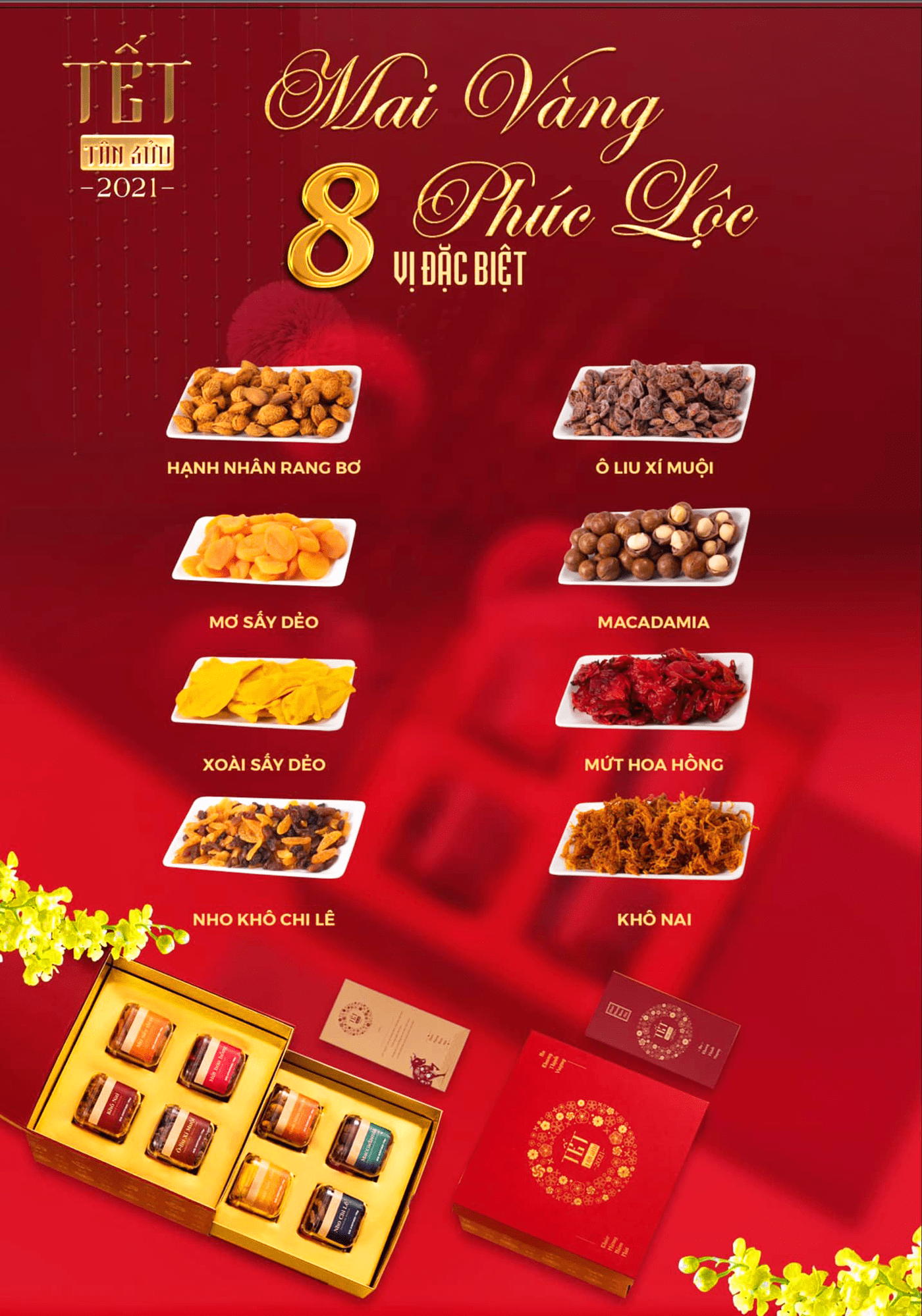 Sỉ hộp quà tết TÂN SỬU 2021 - 8 loại mứt thượng hạng Tuyển sỉ hộp quà tết TÂN SỬU 2021 - 8 loại mứt thượng hạng