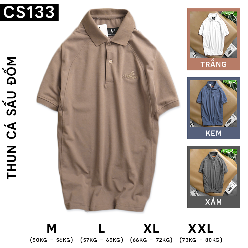 14193-cs133a-9.png Áo Thun Nam Cổ Bẻ Thêu Chữ Cao Cấp - CS133