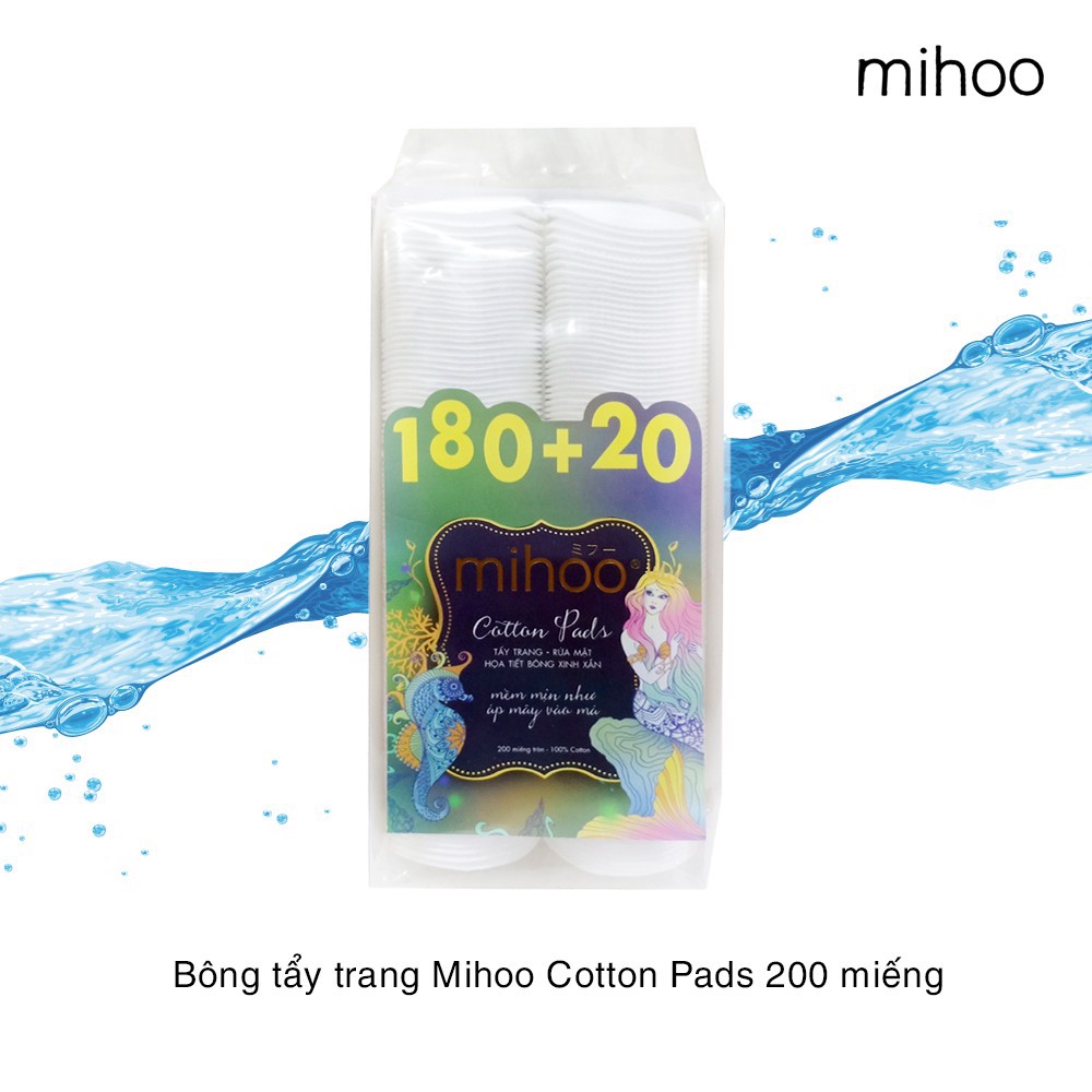Mua sỉ bông Tẩy Trang Mihoo 100% Cotton (200 Miếng) Mua sỉ bông Tẩy Trang Mihoo 100% Cotton (200 Miếng)