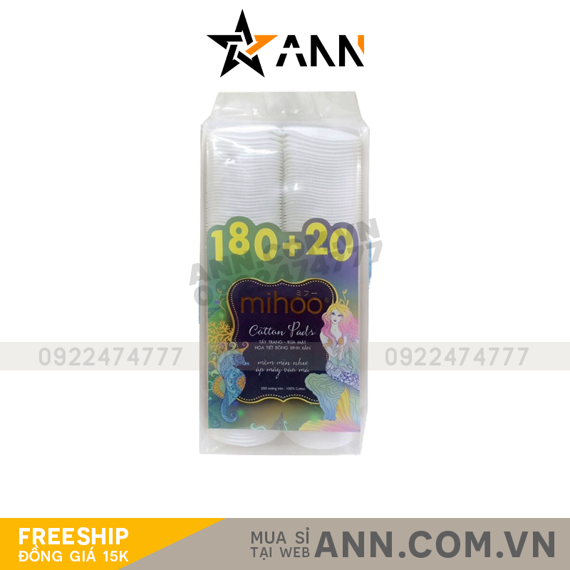 15004_8936112021140_20240727143811-1.png Bông Tẩy Trang Mihoo 100% Cotton (200 Miếng) - 8936112021140
