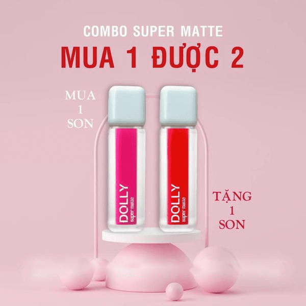 Son kem lì Dolly Super Matte (mua 1 tặng 1)