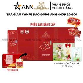 Trà Giảm Cân Vị Đào Đông Anh Phiên Bản Nâng Cấp - Hộp 20 Gói (Tặng 5 Gói Cô Bà Trà) Collagen X3 - GCVD01