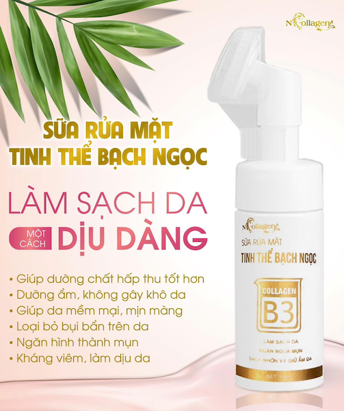 Sữa Rửa Mặt N Collagen Tinh Thể Bạc Bạch Ngọc