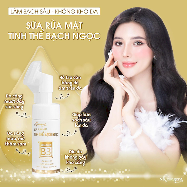 Sữa Rửa Mặt N Collagen Tinh Thể Bạc Bạch Ngọc
