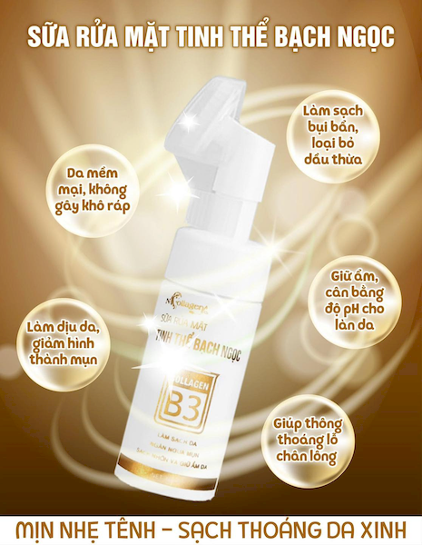 Sữa Rửa Mặt N Collagen Tinh Thể Bạc Bạch Ngọc