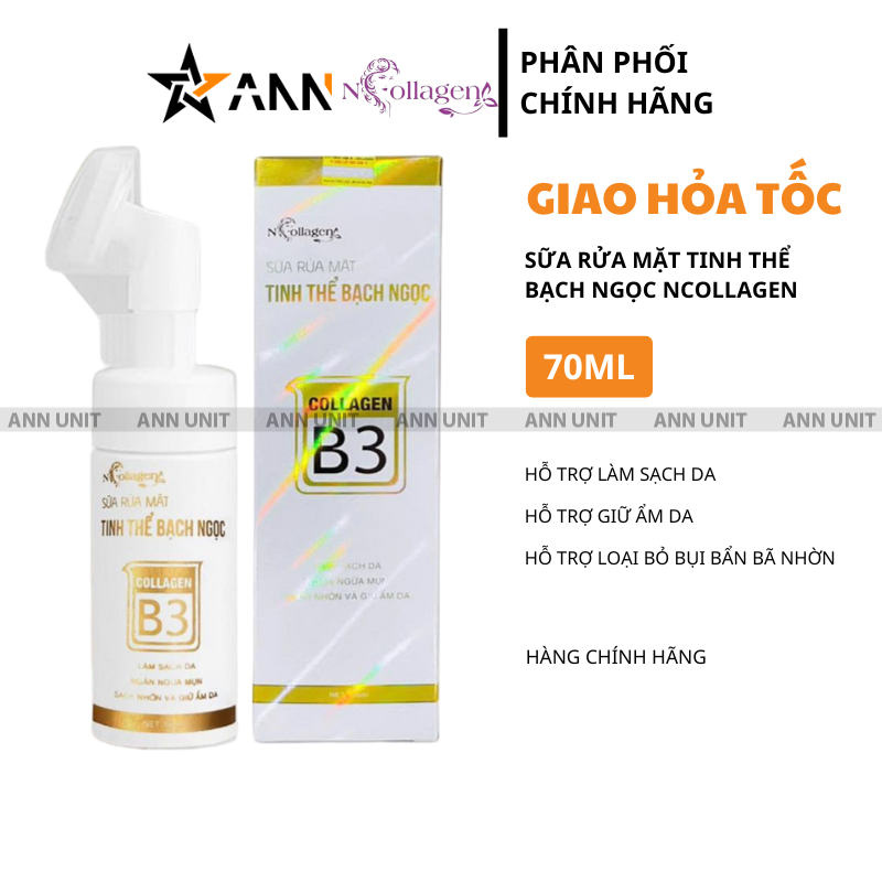 Sữa Rửa Mặt N Collagen Tinh Thể Bạc Bạch Ngọc