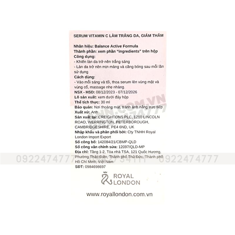 Serum Làm Sáng Da Vitamin C Balance Active Formula 30ml Serum Làm Sáng Da Vitamin C Balance Active Formula 30ml