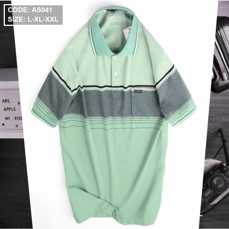Kho sỉ áo Thun Sọc Nam Có Cổ Phối Viền Có Túi Thun Cotton
