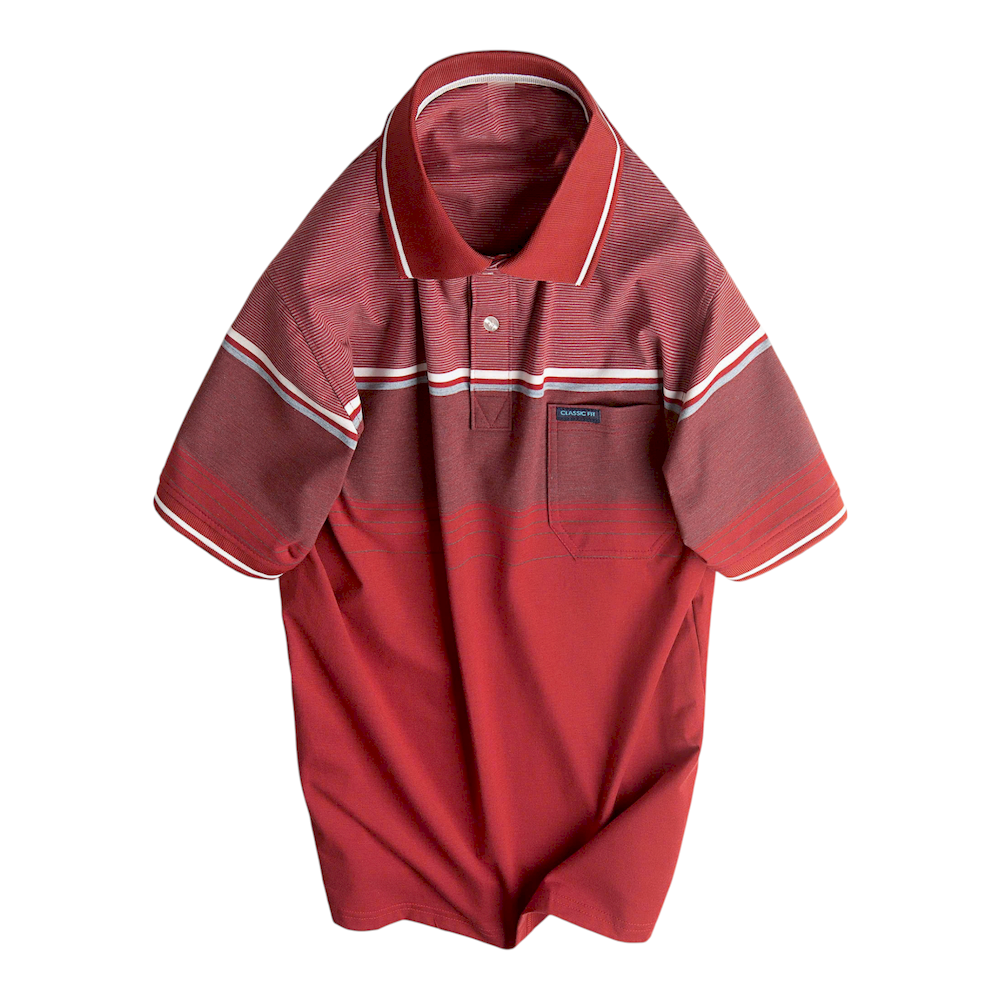 Kho sỉ áo Thun Sọc Nam Có Cổ Phối Viền Có Túi Thun Cotton