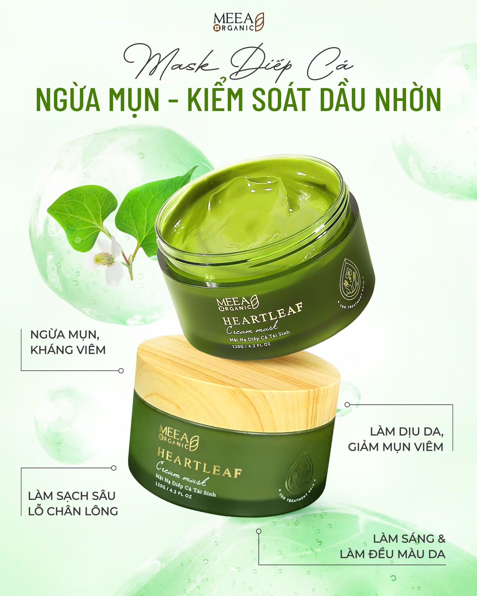 Nguồn sỉ mặt Nạ Diếp Cá Tái Sinh MeeA Organic Nguồn sỉ mặt Nạ Diếp Cá Tái Sinh MeeA Organic