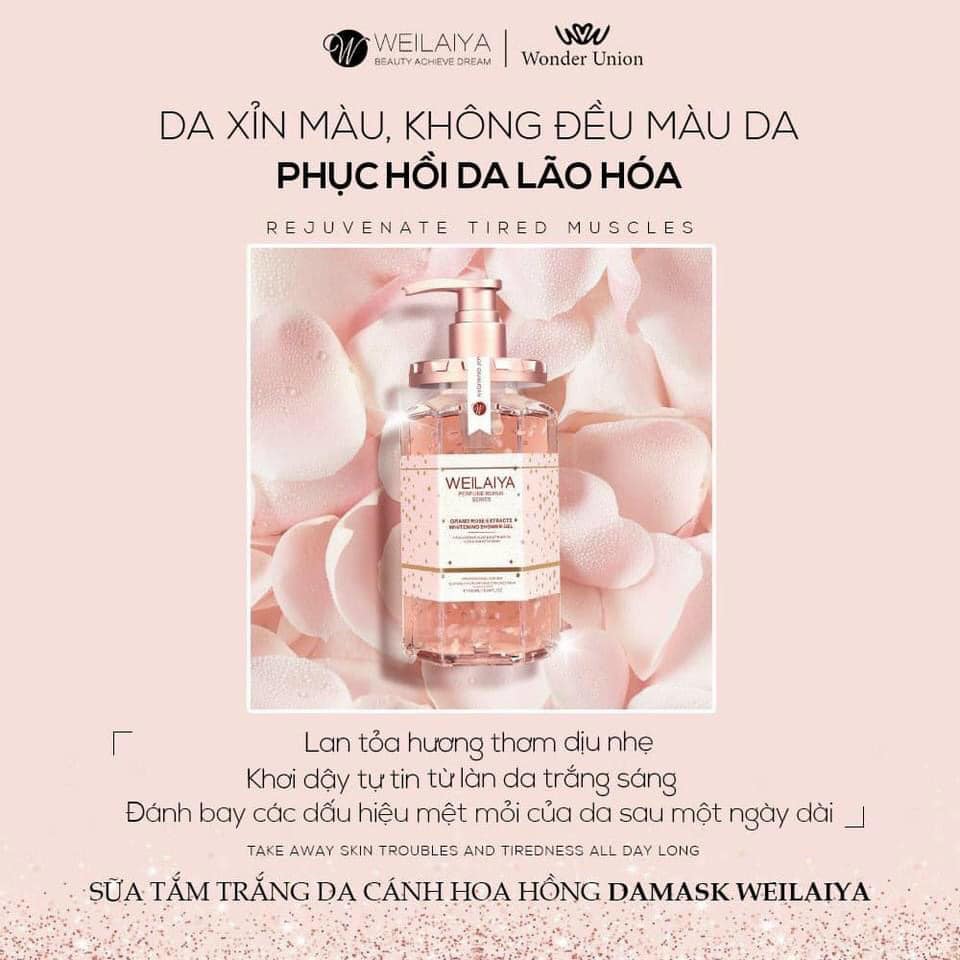 15878-270040601-3020385148225561-4116951644372509597-n-6.jpg Sữa Tắm Trắng Da Cánh Hoa Hồng Weilaiya Damask 450ml Chính Hãng - 6971025880783