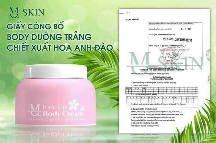 Kem Body Hoa Anh Đào Tone Up Body Cream MQ Skin Chính Hãng Kem Body Hoa Anh Đào Tone Up Body Cream MQ Skin Chính Hãng