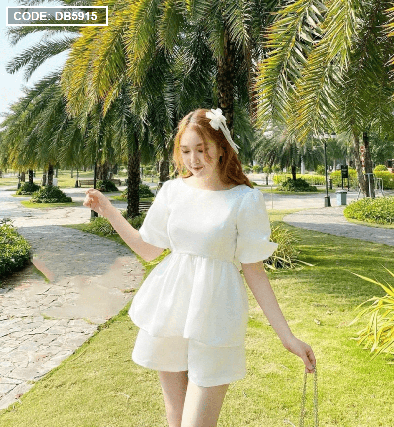 💃 Đầm Babydoll Nữ Cổ Vuông Tay Bồng Vải Voan Kính 2 Màu | Shopee Việt Nam