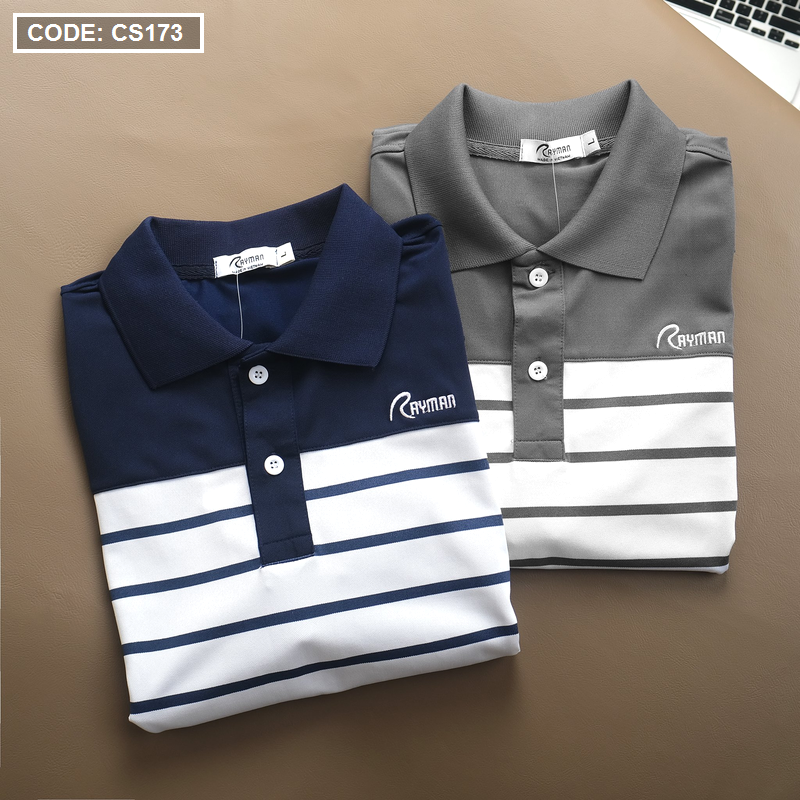 Mua sỉ áo Thun Sọc Nam Polo Thêu Chữ Rayman Cao Cấp (Có Size 3XL)