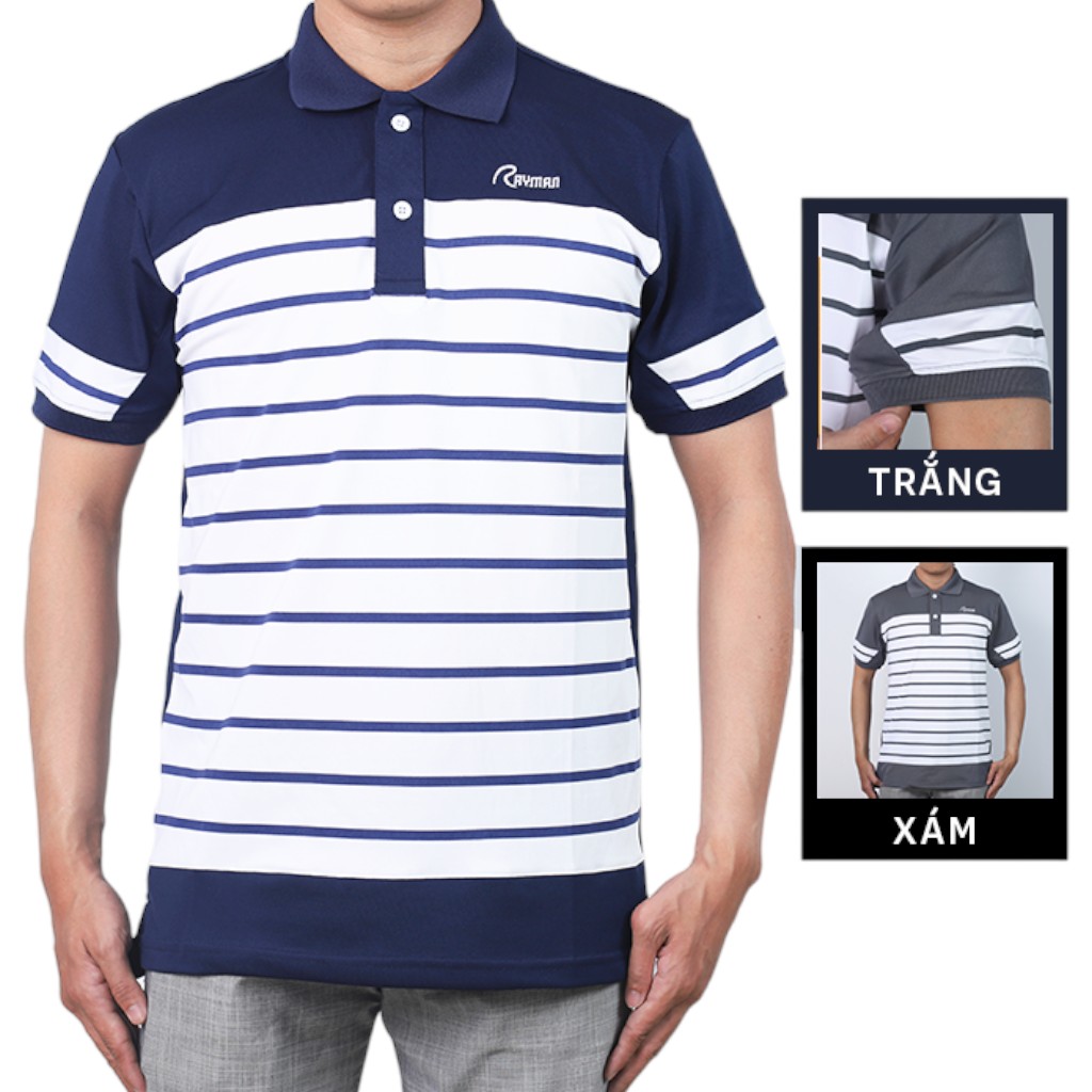 Mua sỉ áo Thun Sọc Nam Polo Thêu Chữ Rayman Cao Cấp (Có Size 3XL)
