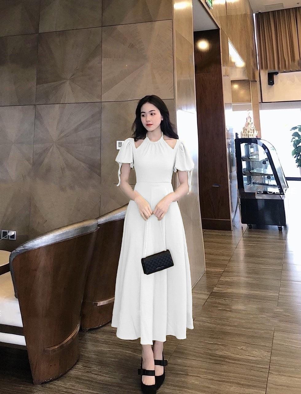 20/V068/03 VÁY MAXI, CỔ YẾM, LOANG VÀNG Zen Fashion