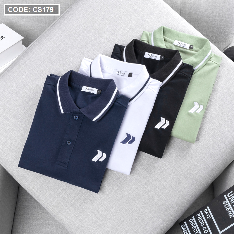 Áo Thun Nam Có Cổ Cá Sấu Đốm Thêu Logo (Có Size 3XL)