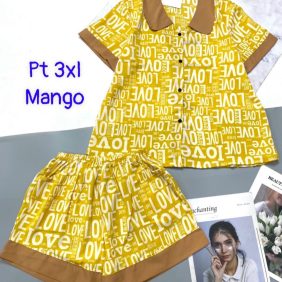 Đồ bộ nữ pijama tay ngắn quần đùi vải mango - DB0770