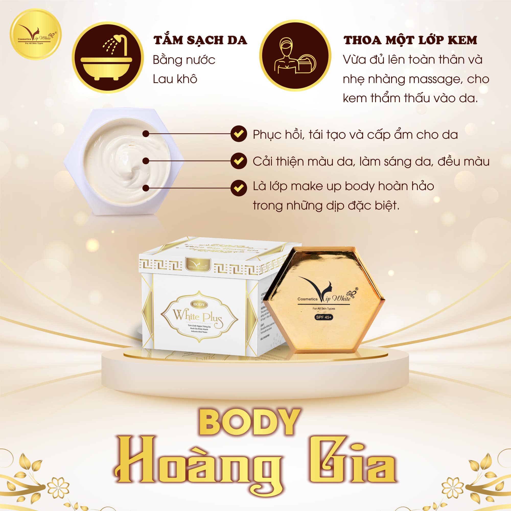 Mua sỉ kem Body Hoàng Gia VIP White Mua sỉ kem Body Hoàng Gia VIP White