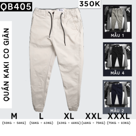 Quần Jogger Kaki Nam Cao Cấp Phối Dây Rút (Có size 3XL) - QB405