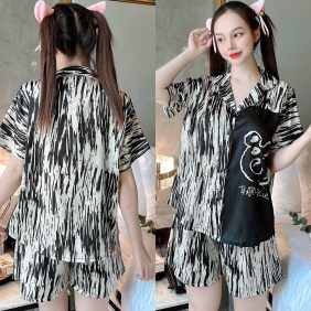 Đồ bộ mặc nhà pijama quần đùi in hình - DBO476