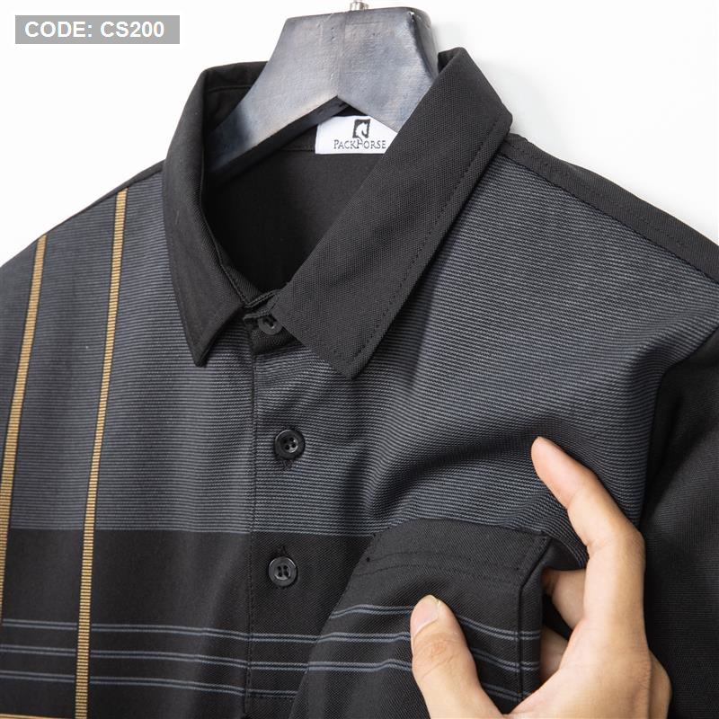 Áo Thun Nam Cổ Bẻ Sọc Nhuyễn Phối Túi (Có Size 3x)