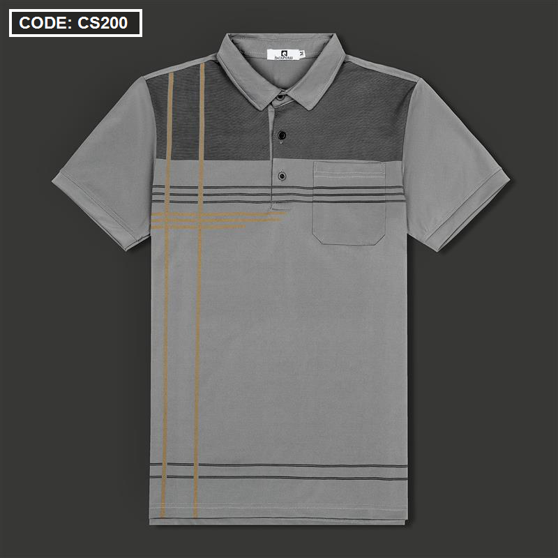 Áo Thun Nam Cổ Bẻ Sọc Nhuyễn Phối Túi (Có Size 3x)