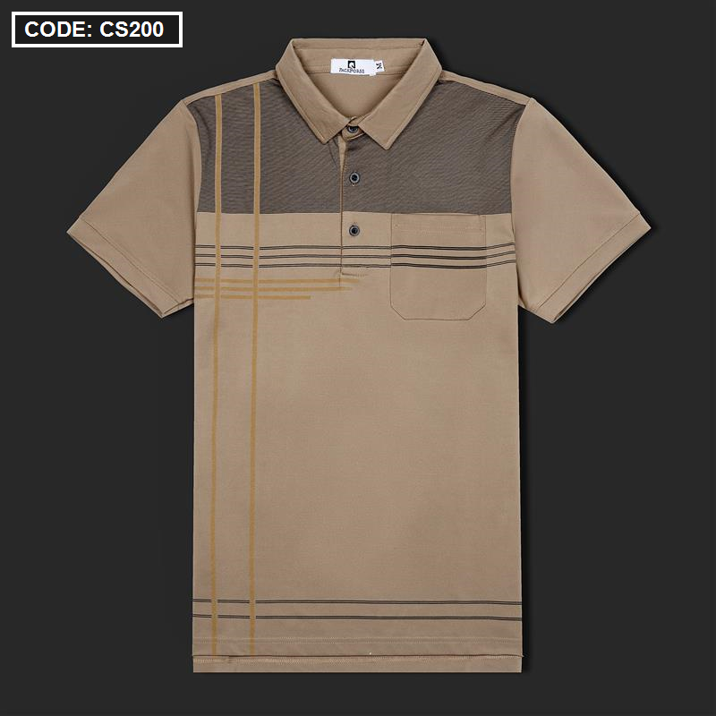 Áo Thun Nam Cổ Bẻ Sọc Nhuyễn Phối Túi (Có Size 3x)