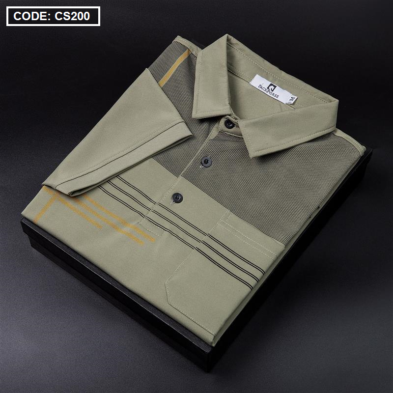 Áo Thun Nam Cổ Bẻ Sọc Nhuyễn Phối Túi (Có Size 3x)