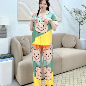 Đồ bộ pijama latin siêu mát nữ quần dài in hình - DBO1171