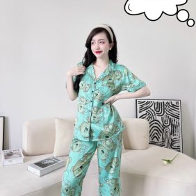 Đồ bộ lửng pyjama tay ngắn siêu mát nhiều họa tiết - DBO1275