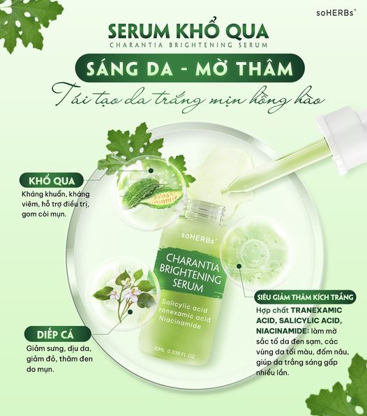 Nguồn sỉ serum Giảm Thâm Mụn Khổ Qua Soherbs Charantia Brightening Serum Nguồn sỉ serum Giảm Thâm Mụn Khổ Qua Soherbs Charantia Brightening Serum