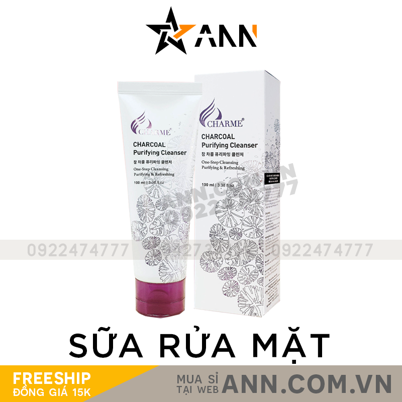 19502-88.png Sữa Rửa Mặt Than Hoạt Tính Charme Charcoal Purifying Cleanser - 8809085103123