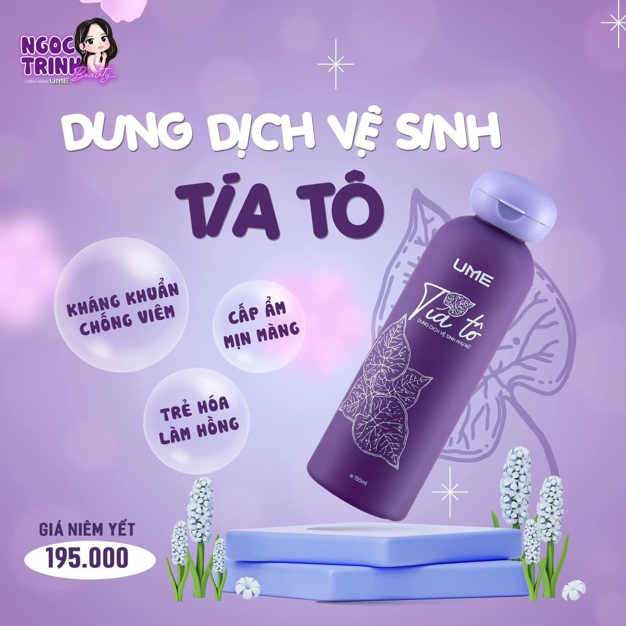 Dung Dịch Vệ Sinh Phụ Nữ Tía Tô UME Ngọc Trinh 150ml Dung Dịch Vệ Sinh Phụ Nữ Tía Tô UME Ngọc Trinh 150ml