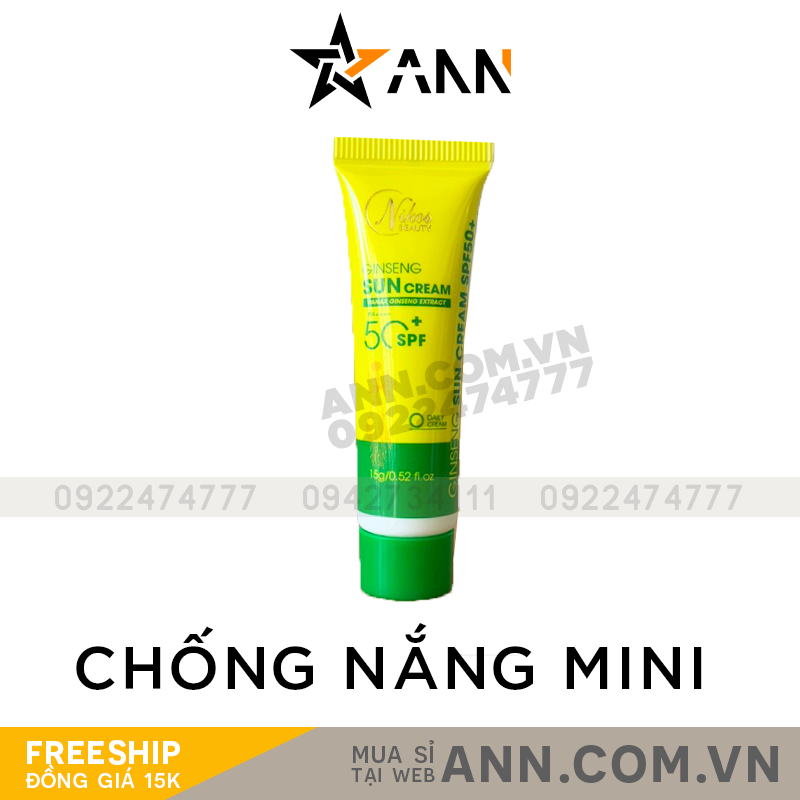 19827-cnmini.png Kem Chống Nắng Rễ Sâm Nicos Beauty Mini 15g - 8938549741059