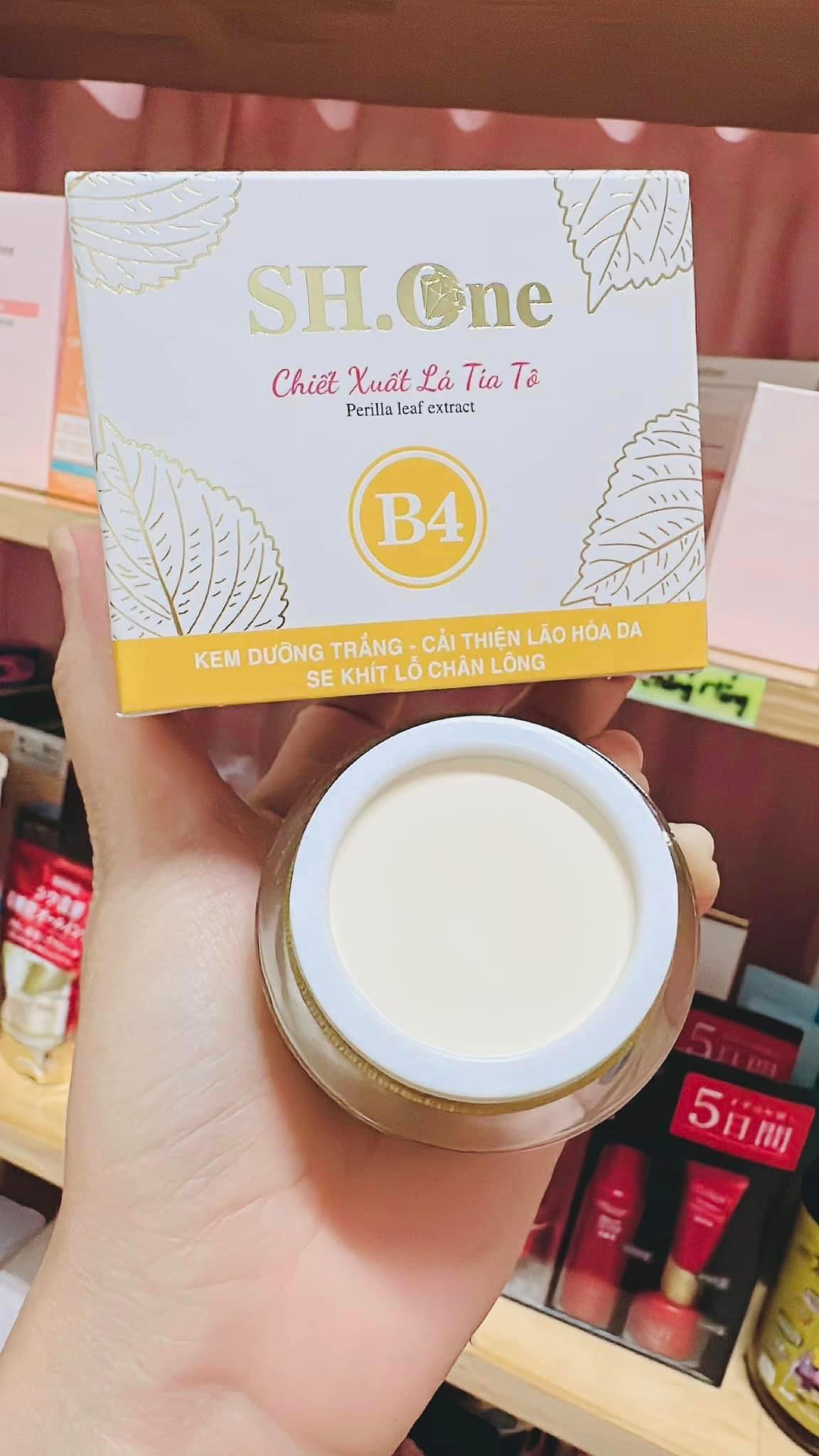 19887-353826969-2613165358821471-3856215170571489045-n-1.jpg Kem Face Dưỡng Trắng Chống Lão Hoá B4 SH One Vàng Chiết Xuất Lá Tía Tô - FACEVANGB4