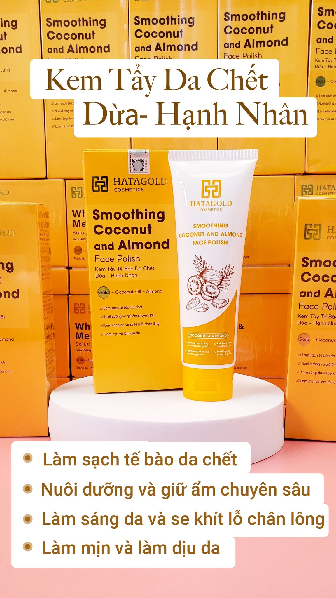 Kem Tẩy Da Chết Dừa Hạnh Nhân Hatagold Cosmetics Kem Tẩy Da Chết Dừa Hạnh Nhân Hatagold Cosmetics