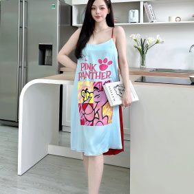 Đầm nữ 2 dây form suông họa tiết cute - DBO1834